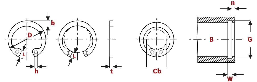 Oc-pro - Circlips interieurs din 472 de 14 a 72 mm - dtail : 50 mm -  Distriartisan